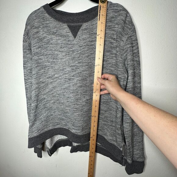 Rag & Bone Heather Gray Georgia Boxy Jumper Sweatshirt Dark Gray Trim S - Picture 12 of 13
